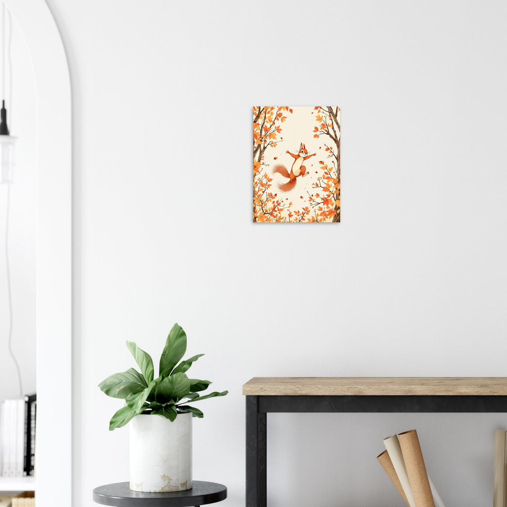 Red Squirrel Native Art Print Print Material — detail view | Wild Thread Co