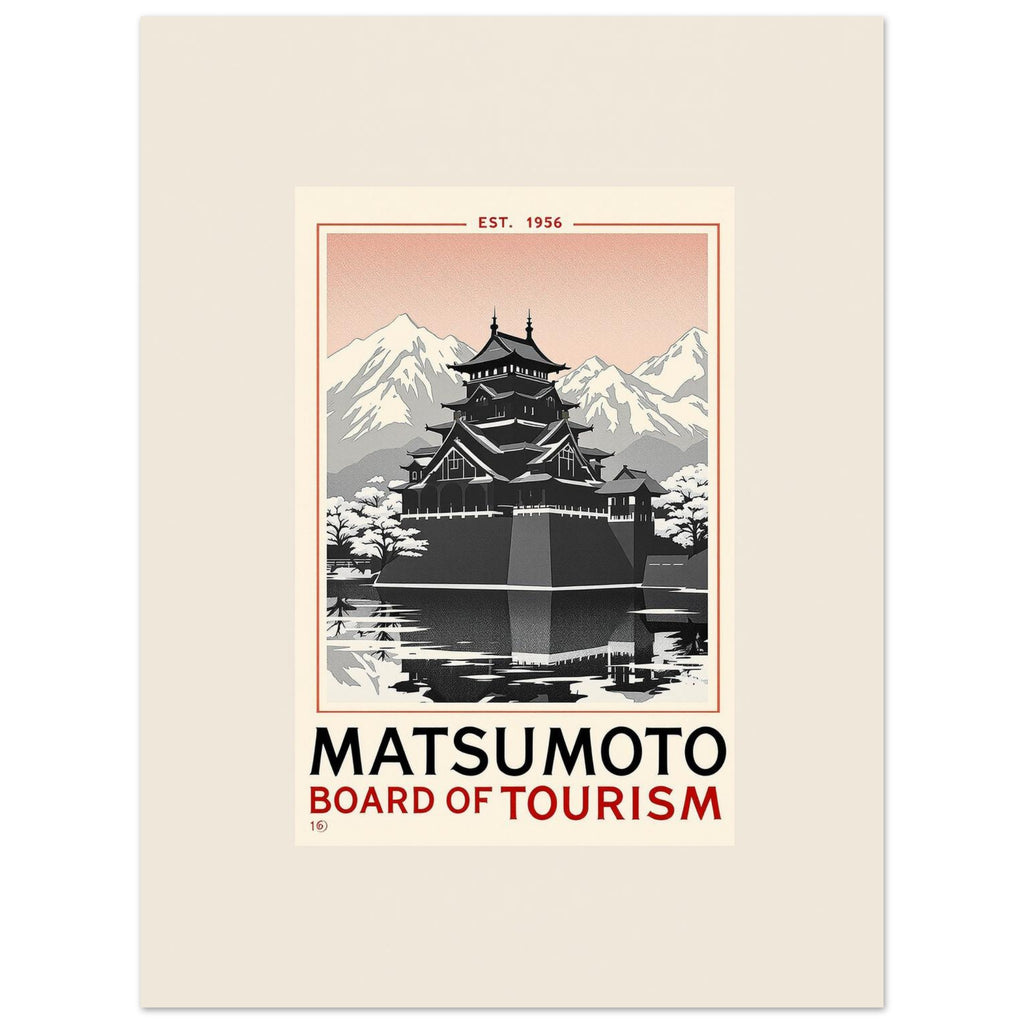 Matsumoto Vintage Travel Poster Art Print — detail view | Wild Thread Co
