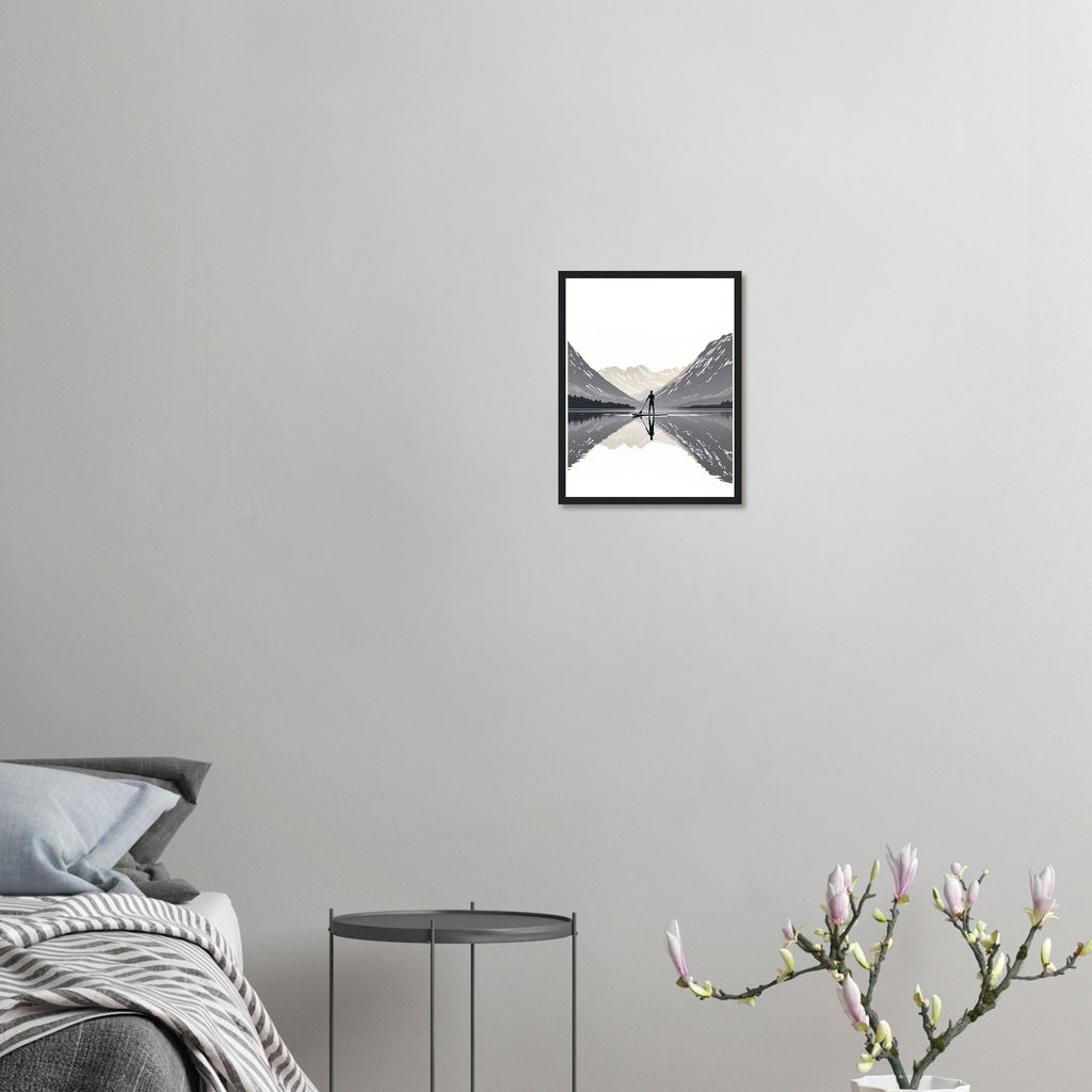 Canal Paddleboard Loch Reflection Dawn Framed Print — Framed Art Print | Wild Thread Co