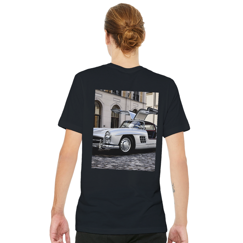 Mercedes 300sl Gullwing UK Gift T-Shirt — detail view | Wild Thread Co