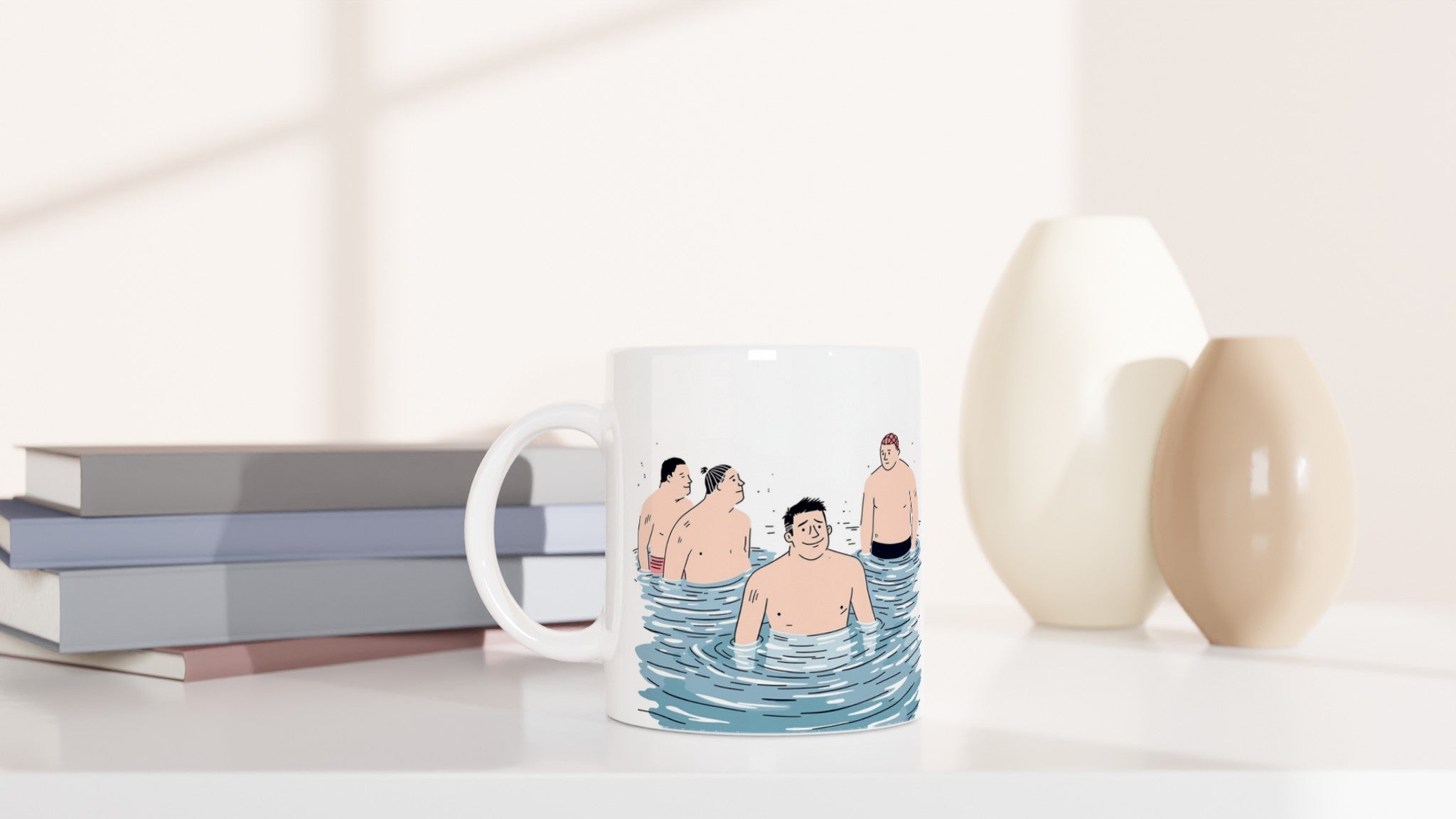 Cold Water Swim Group January Mug — detail view | Wild Thread Co
