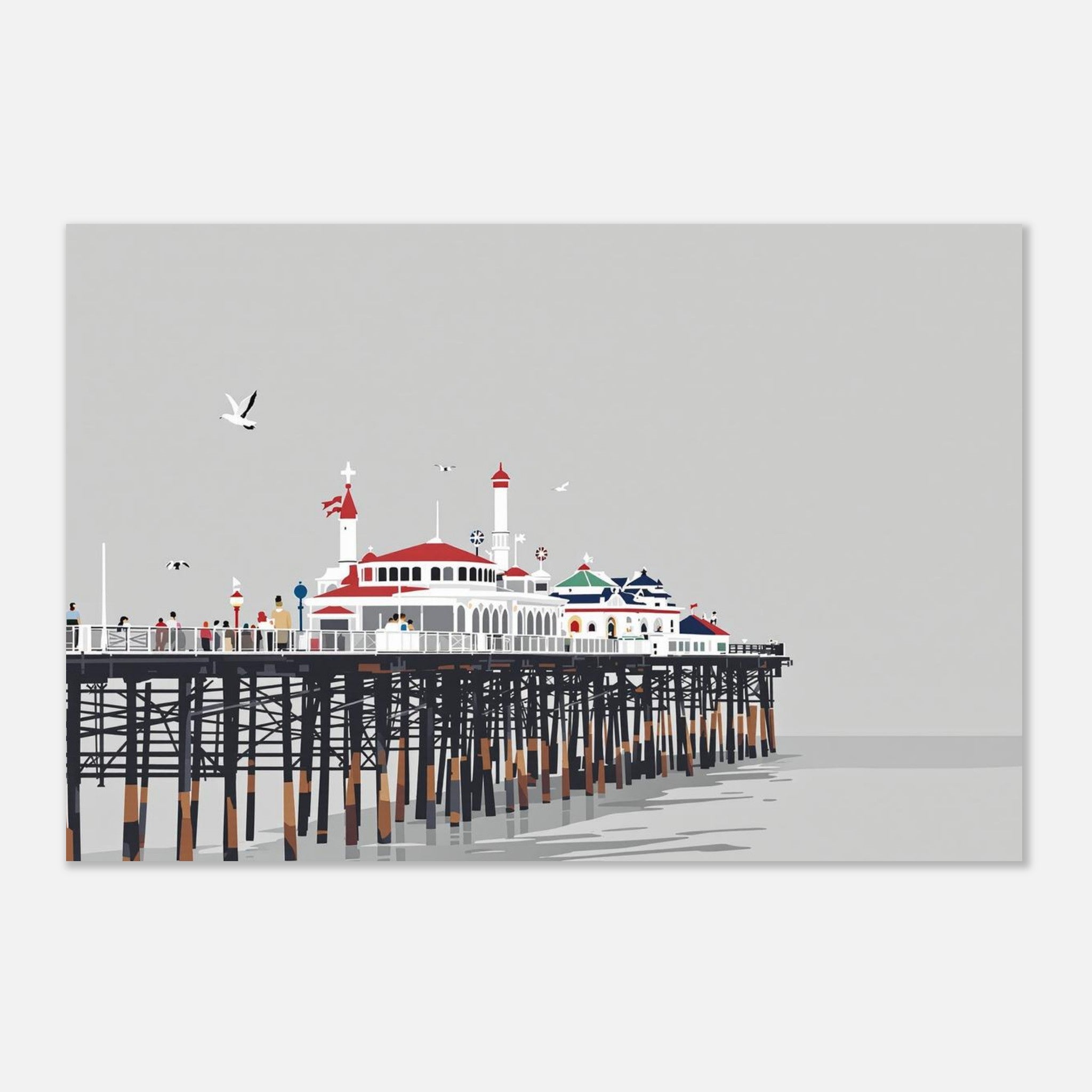 Victorian Seaside Pier Resilience Print Material — detail view | Wild Thread Co