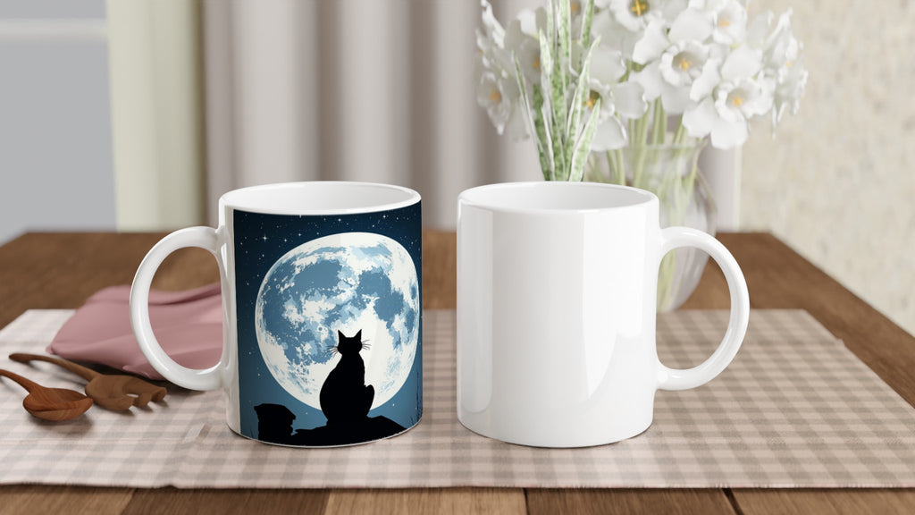 Black Cat Moonlight Mug Coffee Tea Ceramic 11oz — Mug | Wild Thread Co
