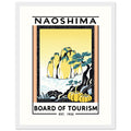 Naoshima Vintage Travel Poster Framed Art Print — detail view | Wild Thread Co