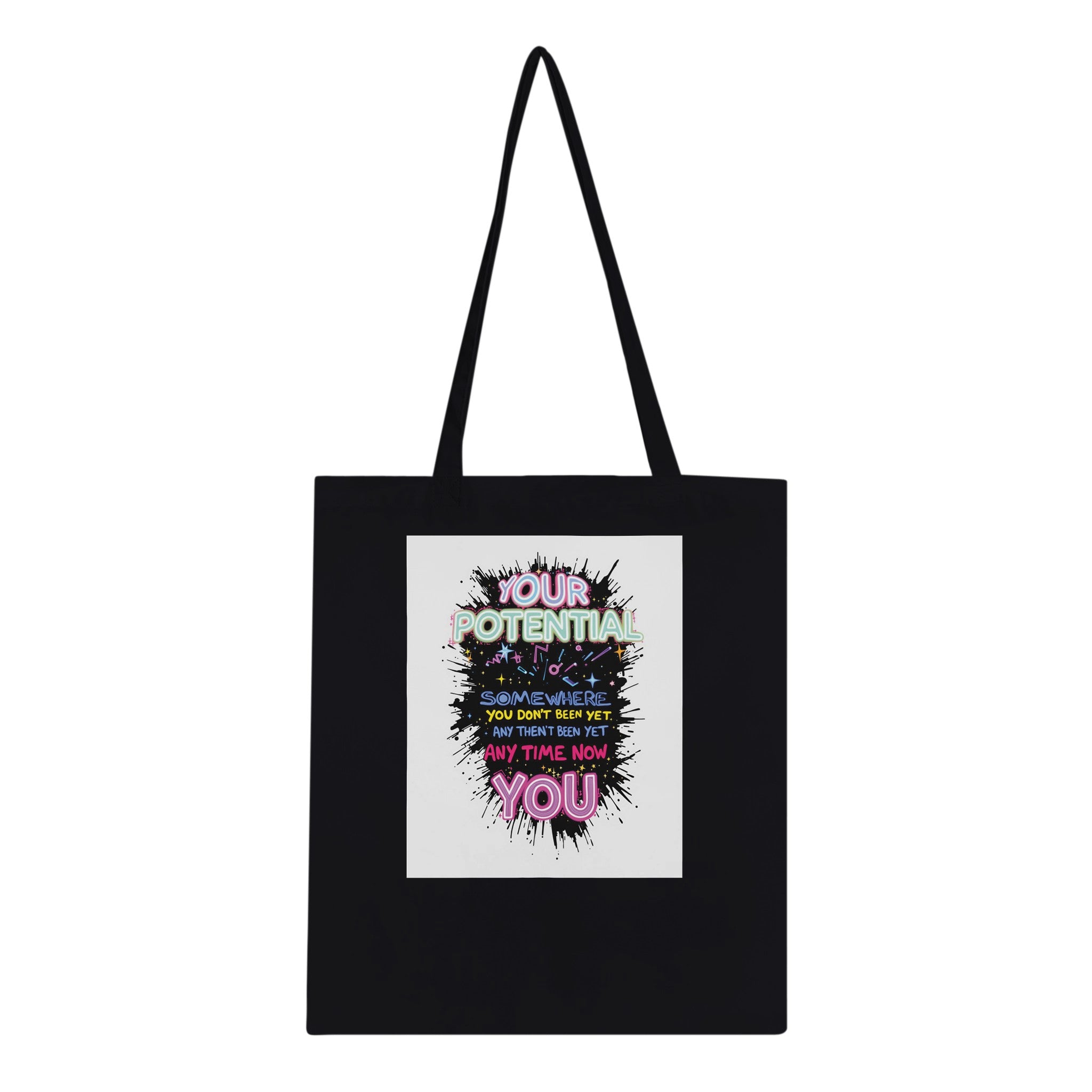 Y2k Rave Flyer Tote Bag Cotton Shopper UK Tote Bag — detail view | Wild Thread Co