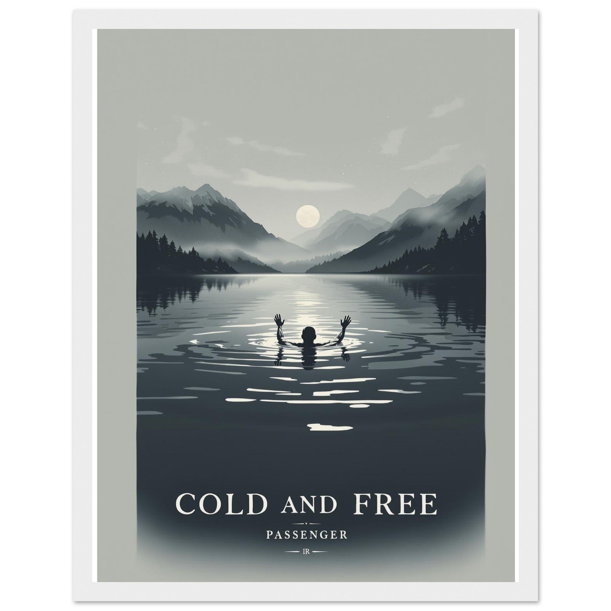 Wild Swimming Loch Framed Print Wall Art Ready to Hang UK Framed Art Print — detail view | Wild Thread Co