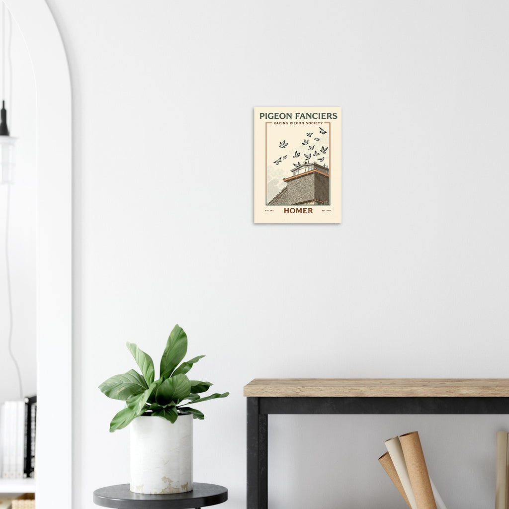 Pigeon Fanciers Vintage Travel Poster Art Print — detail view | Wild Thread Co