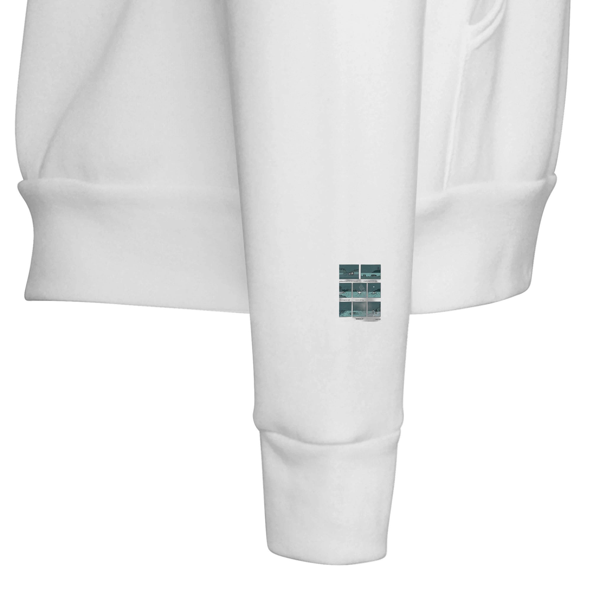 Gorpcore Wild Swimming Morning Ritual Hoodie — detail view | Wild Thread Co