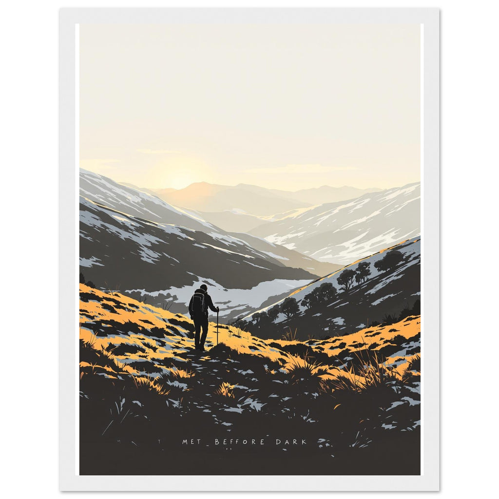 Last Light Welsh Hills Walker Framed Art Print — detail view | Wild Thread Co