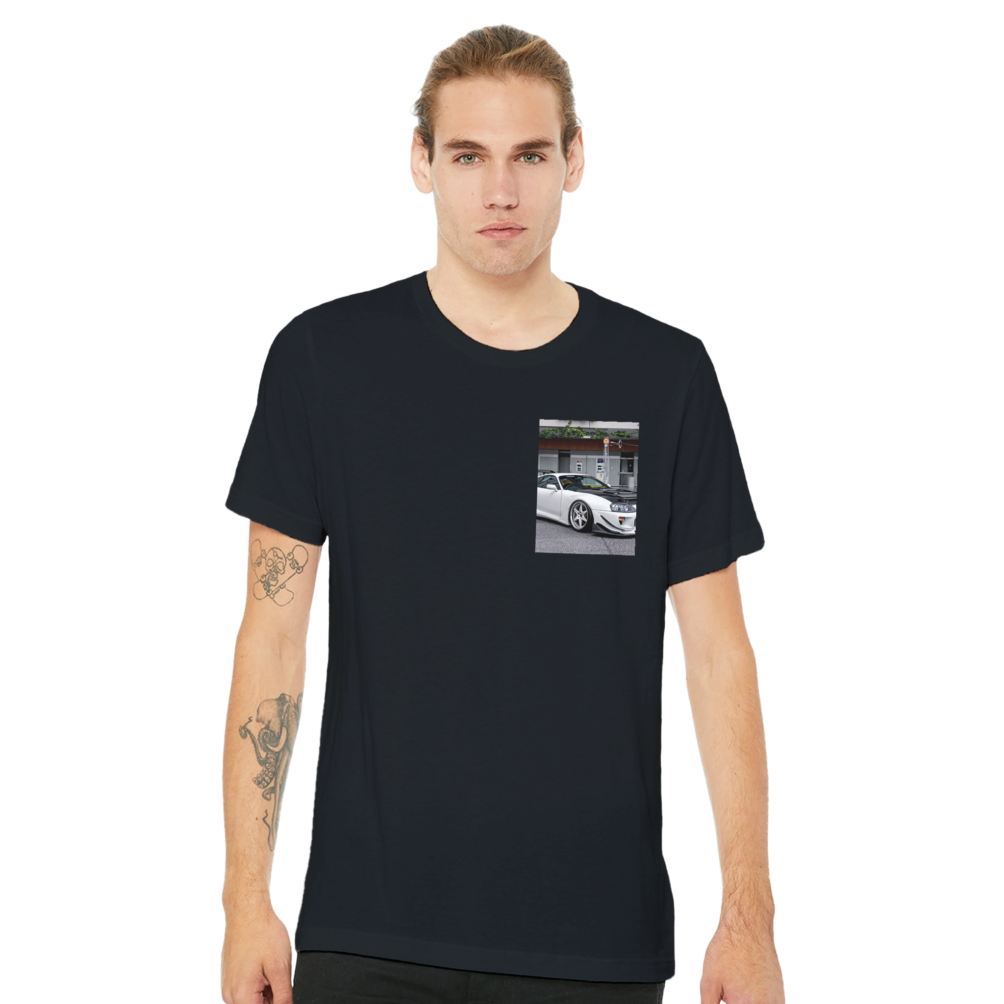 Supra Mk4 Tuner UK Gift T-Shirt — detail view | Wild Thread Co