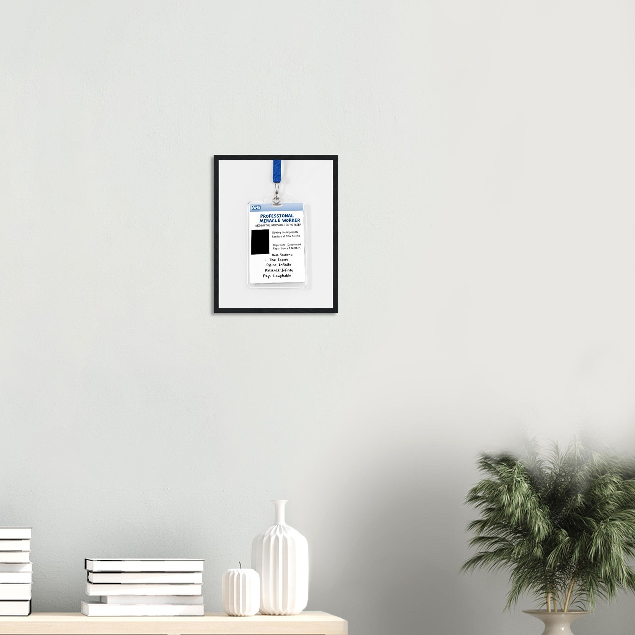 Nurse Nhs Framed Print Wall Art Ready to Hang UK Framed Art Print — detail view | Wild Thread Co