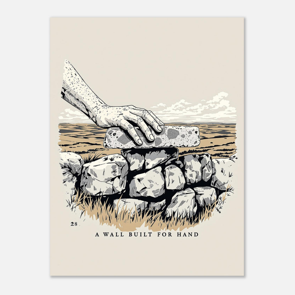 Dry Stone Wall Hand-Placed Coping Stone Art A1 UK Art Print Poster Wall Art UK — Art Print | Wild Thread Co
