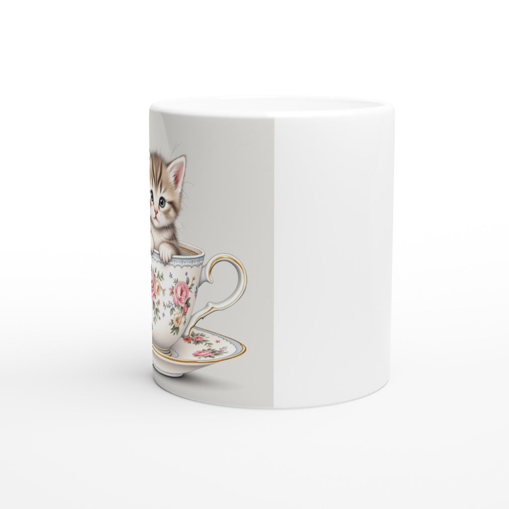 Cat And Teacup Mug Coffee Tea Ceramic 11oz — Mug | Wild Thread Co