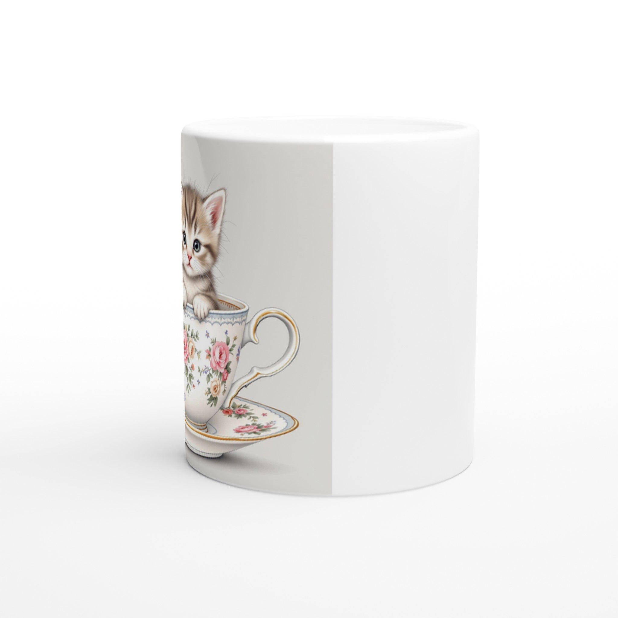 Cat And Teacup Mug Coffee Tea Ceramic 11oz — Mug | Wild Thread Co