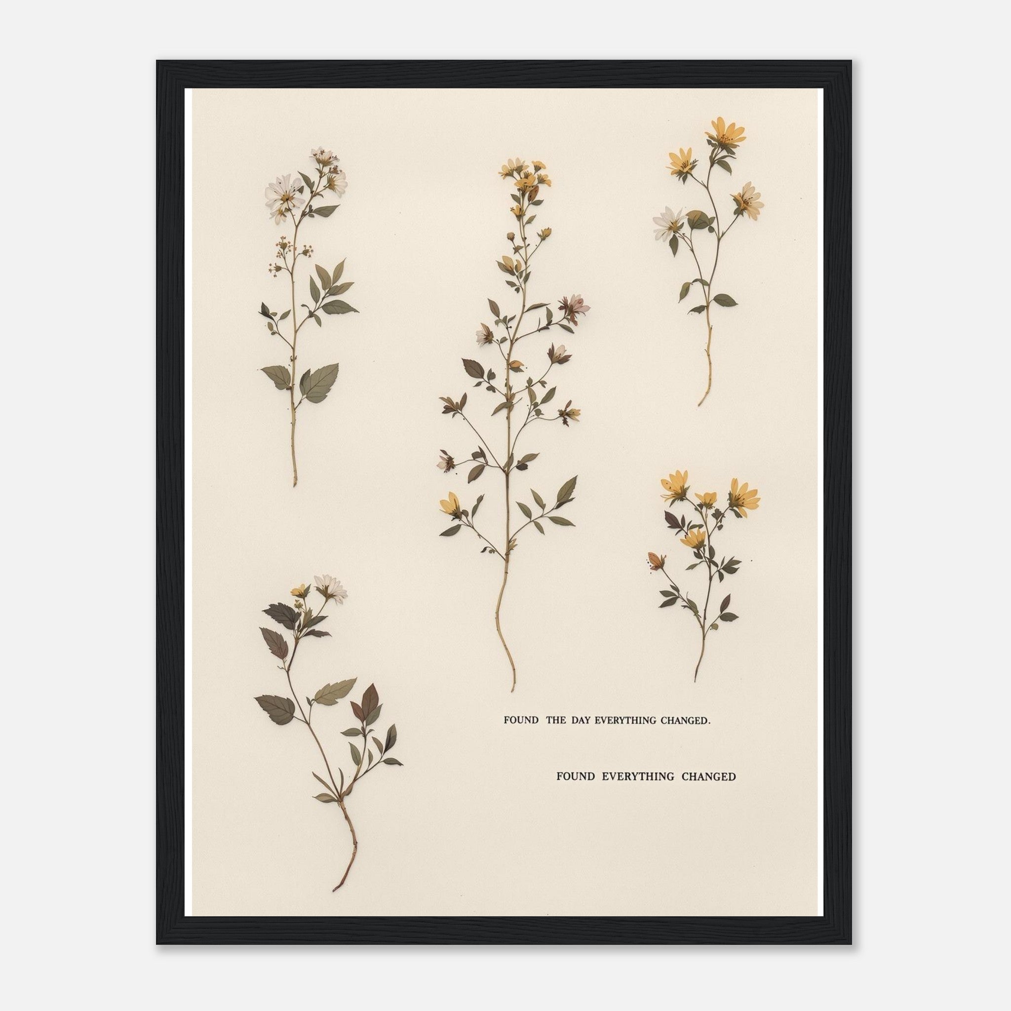 Victorian Pressed Wildflowers Framed Print Wall Art Ready to Hang UK UK Gift Framed Art Print — detail view | Wild Thread Co