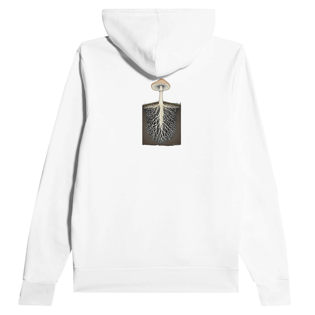 Mycelium Network Cross-section Hoodie — detail view | Wild Thread Co