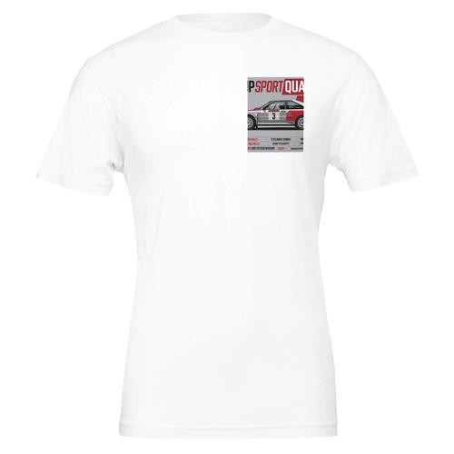 Audi Quattro S1 Group B Spec T-Shirt — detail view | Wild Thread Co