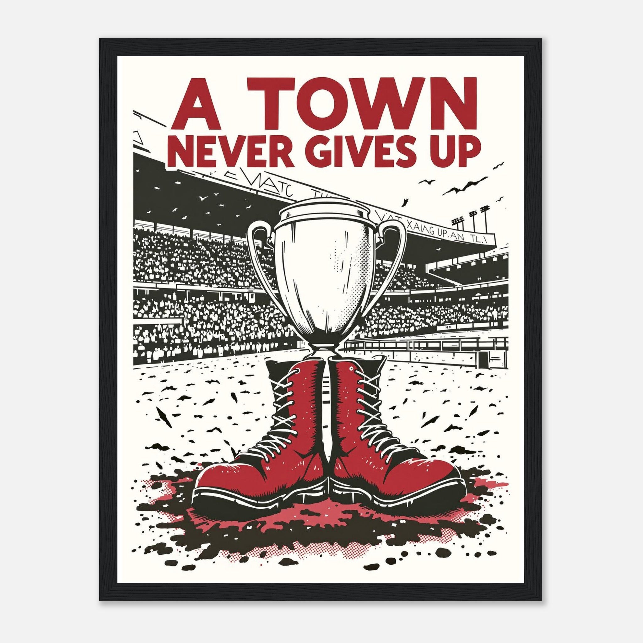 Retro Rugby Northern Grit Framed Art Print — detail view | Wild Thread Co