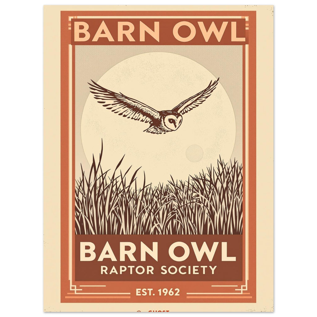 Barn Owl Vintage Travel Poster — Art Print | Wild Thread Co