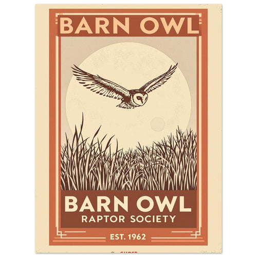 Barn Owl Vintage Travel Poster — Art Print | Wild Thread Co