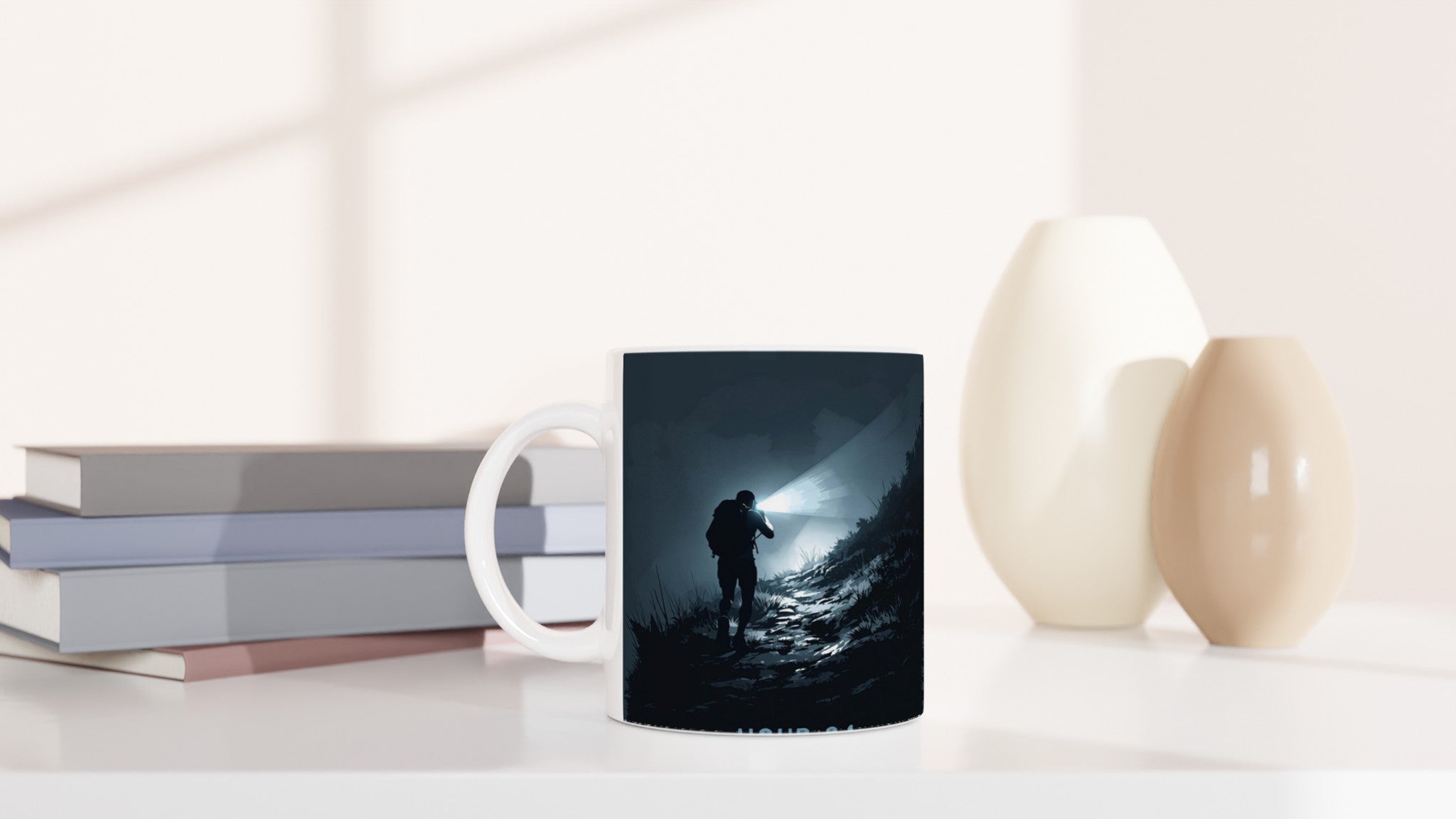 Ultramarathon Night Runner 3am Headtorch Mug — detail view | Wild Thread Co