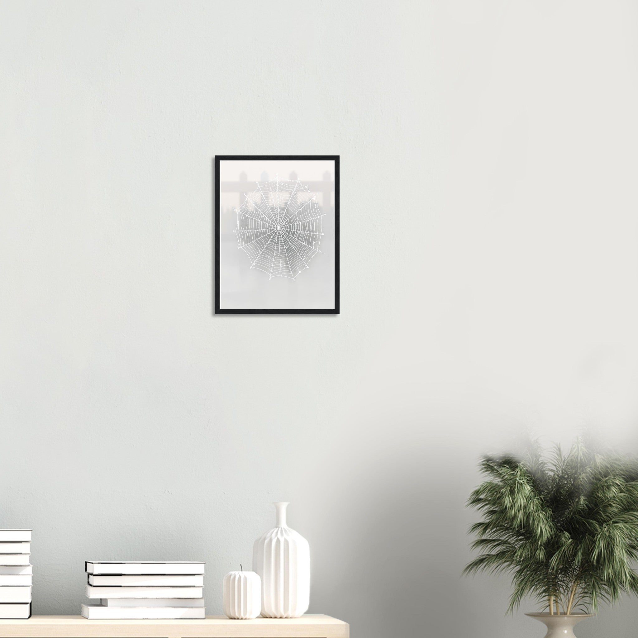 Spider Web Morning Dew Architecture Print Material — detail view | Wild Thread Co