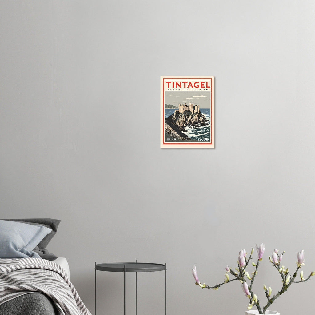Tintagel Vintage Travel Poster Art Print — detail view | Wild Thread Co