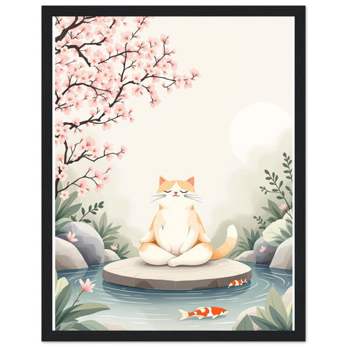 Cat Zen Garden Framed Print — Framed Art Print | Wild Thread Co