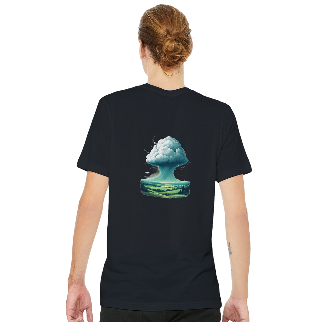 Summer Thunderstorm Valley Anvil Cloud T-Shirt — detail view | Wild Thread Co