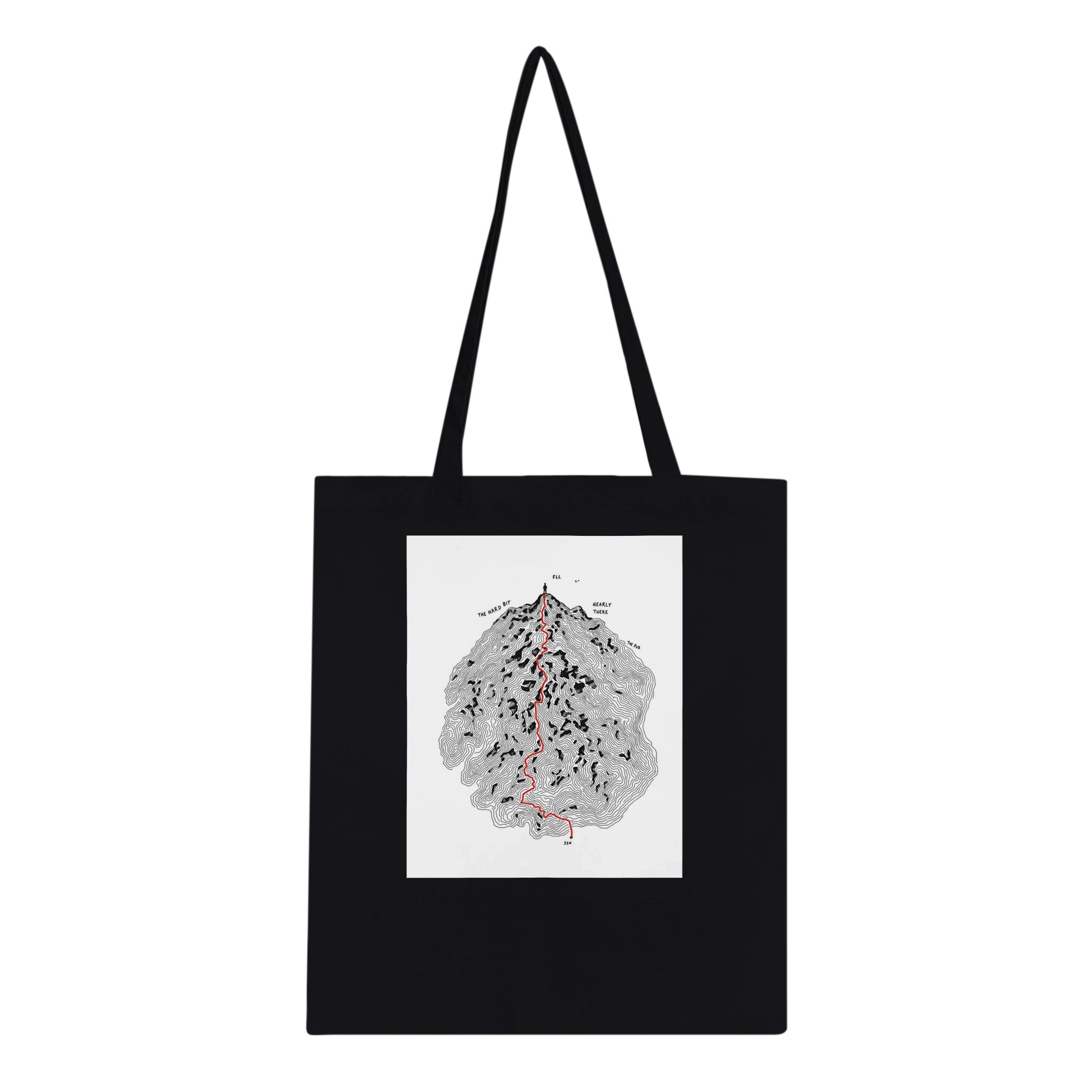 Fell Walking Map Tote Bag Cotton Shopper UK Tote Bag — detail view | Wild Thread Co
