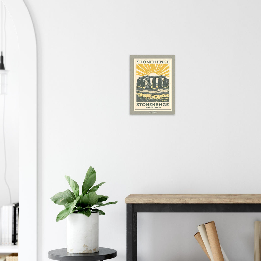 Stonehenge Vintage Travel Poster Art Print — detail view | Wild Thread Co