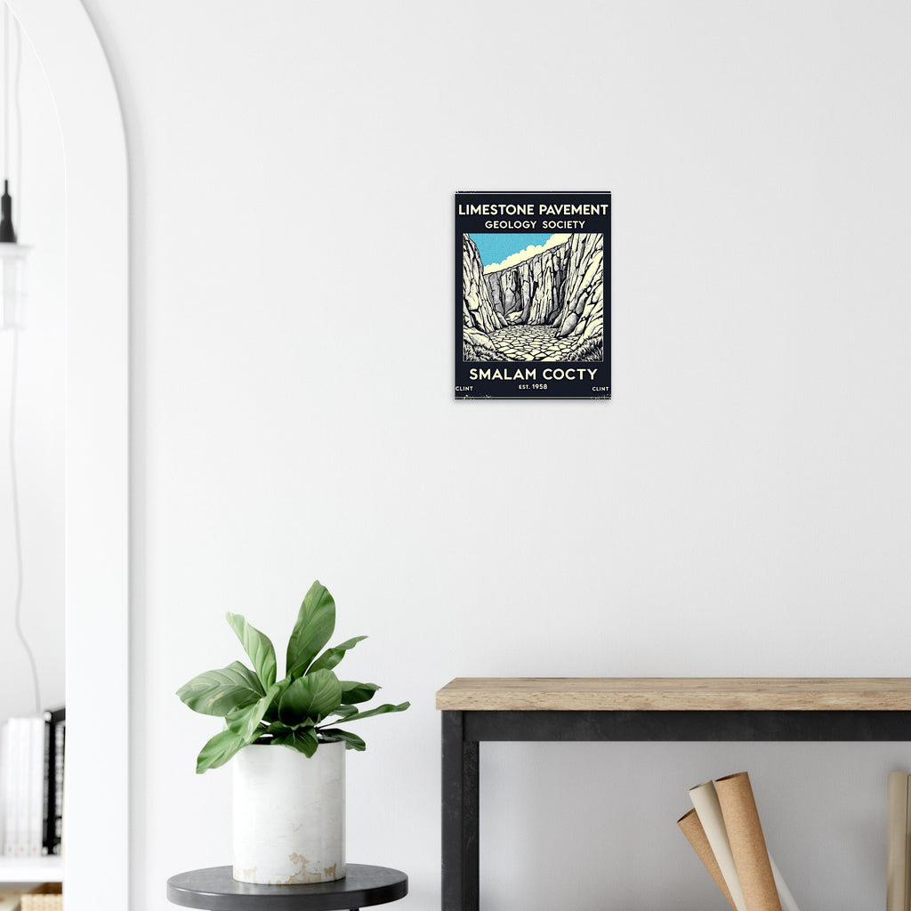 Limestone Pavement Vintage Travel Poster Art Print — detail view | Wild Thread Co