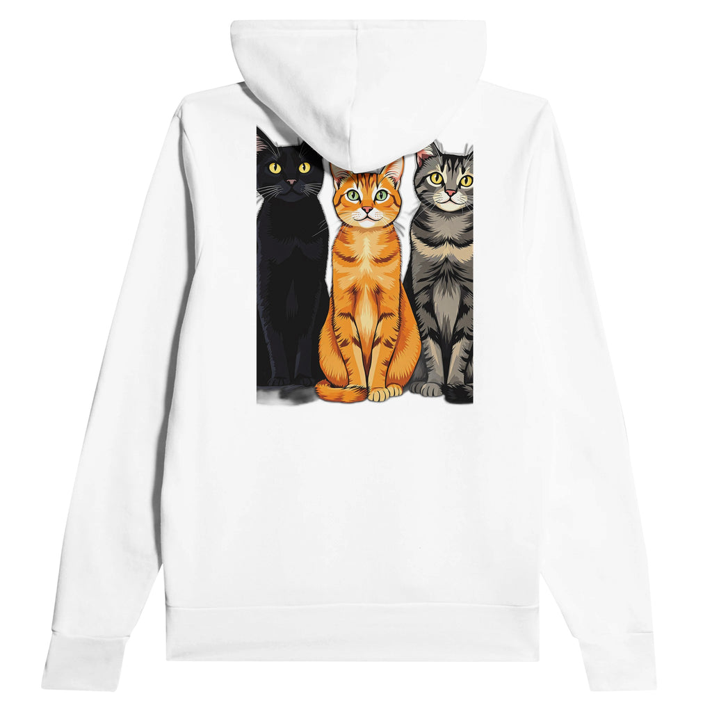 Three Cats In A Row Hoodie — detail view | Wild Thread Co