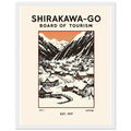 Shirakawa Go Vintage Travel Poster Framed Art Print — detail view | Wild Thread Co