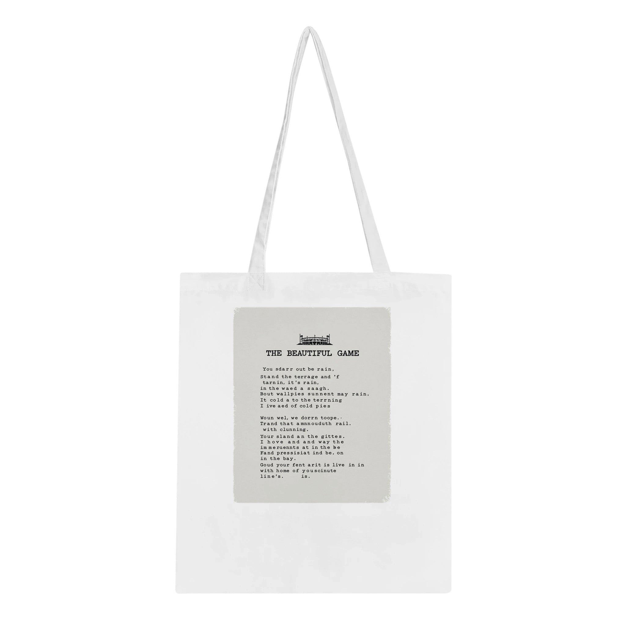 Retro Football Terrace Poetry Tote Bag Cotton Shopper UK — Tote Bag | Wild Thread Co UK