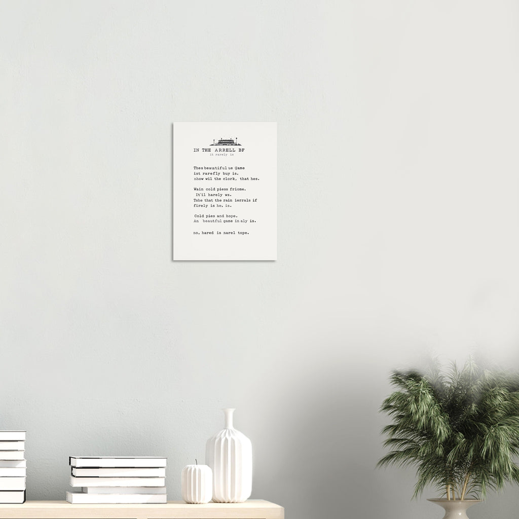 Football Terrace Poem Art Print Art Print — detail view | Wild Thread Co