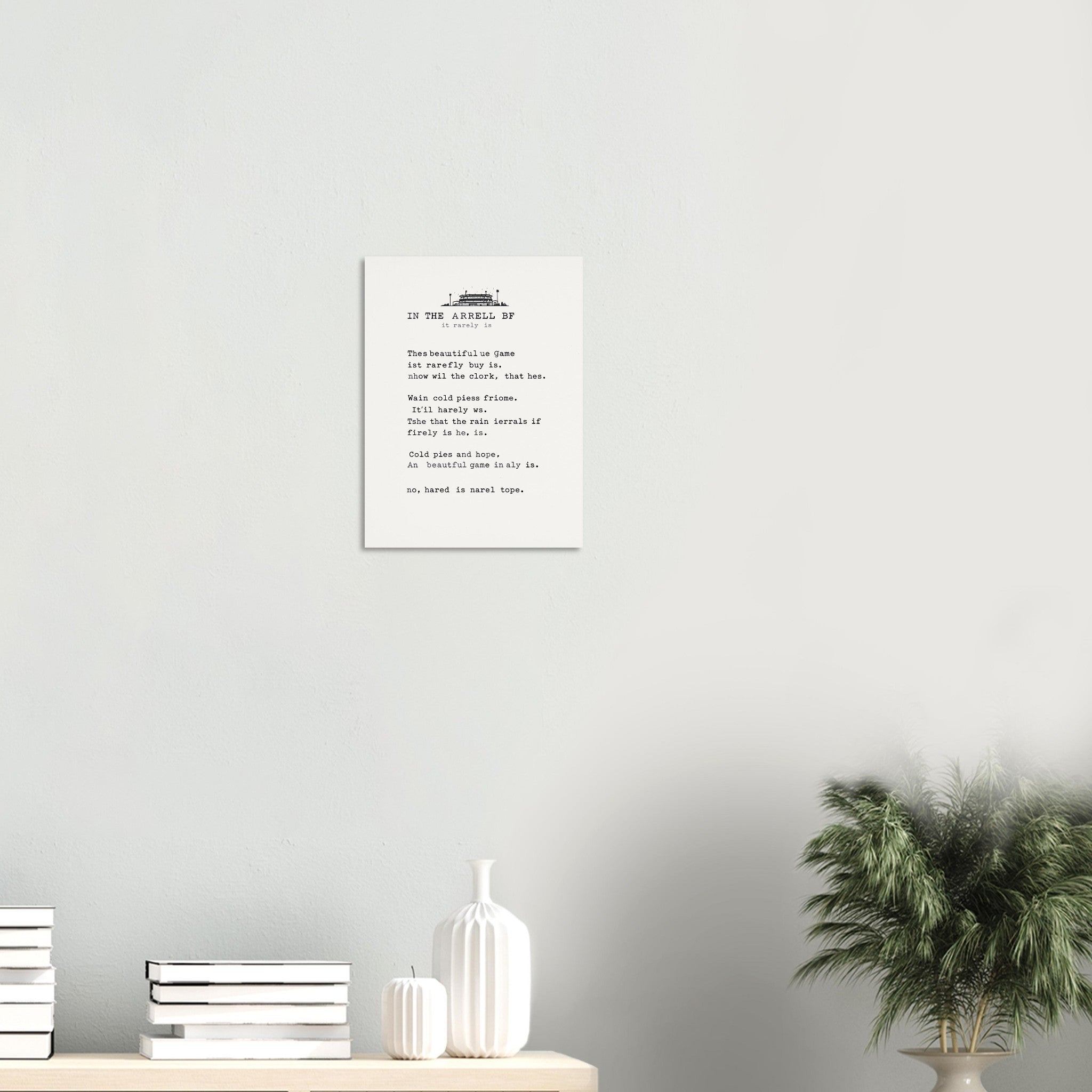 Football Terrace Poem Art Print Art Print — detail view | Wild Thread Co
