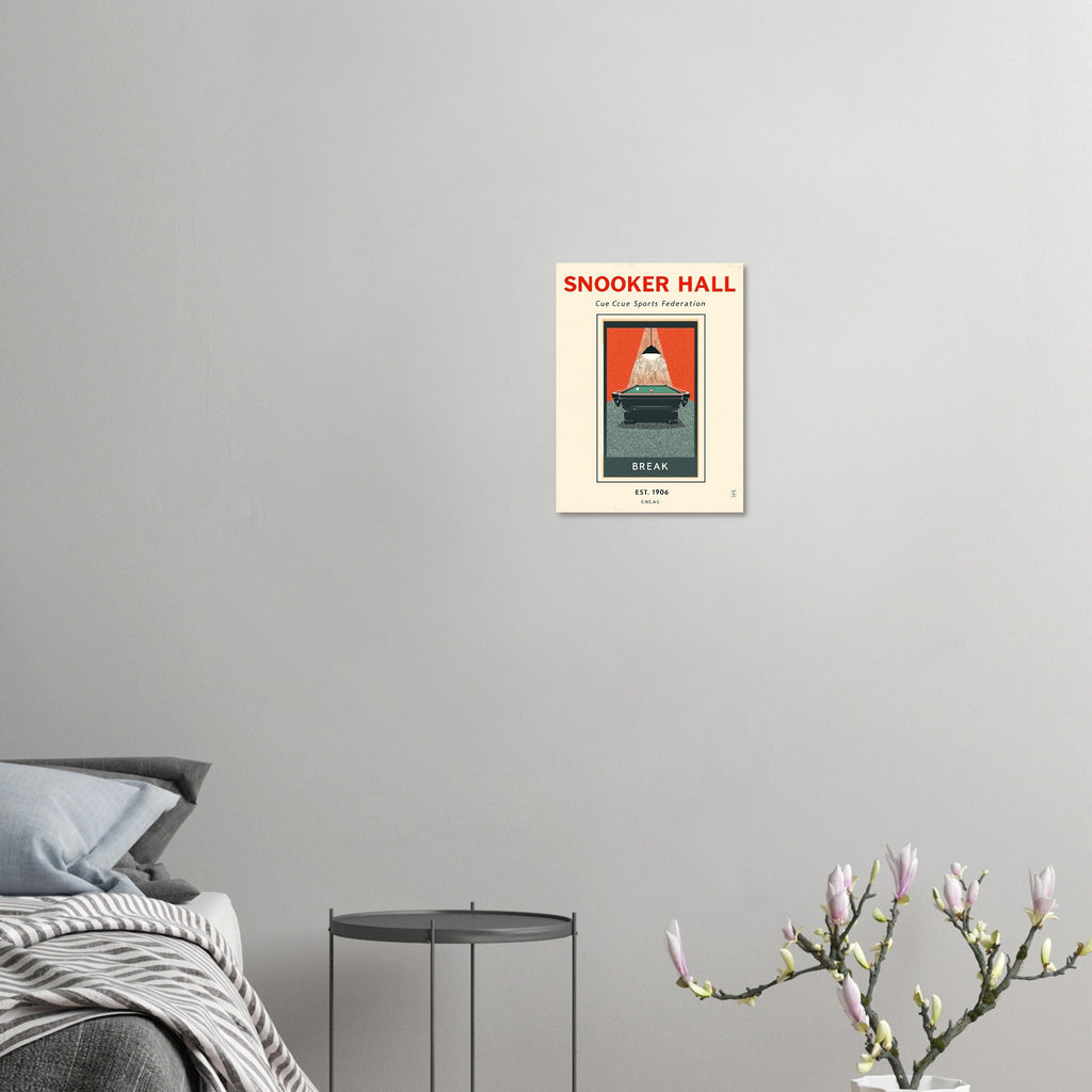 Snooker Hall Vintage Travel Poster Art Print — detail view | Wild Thread Co
