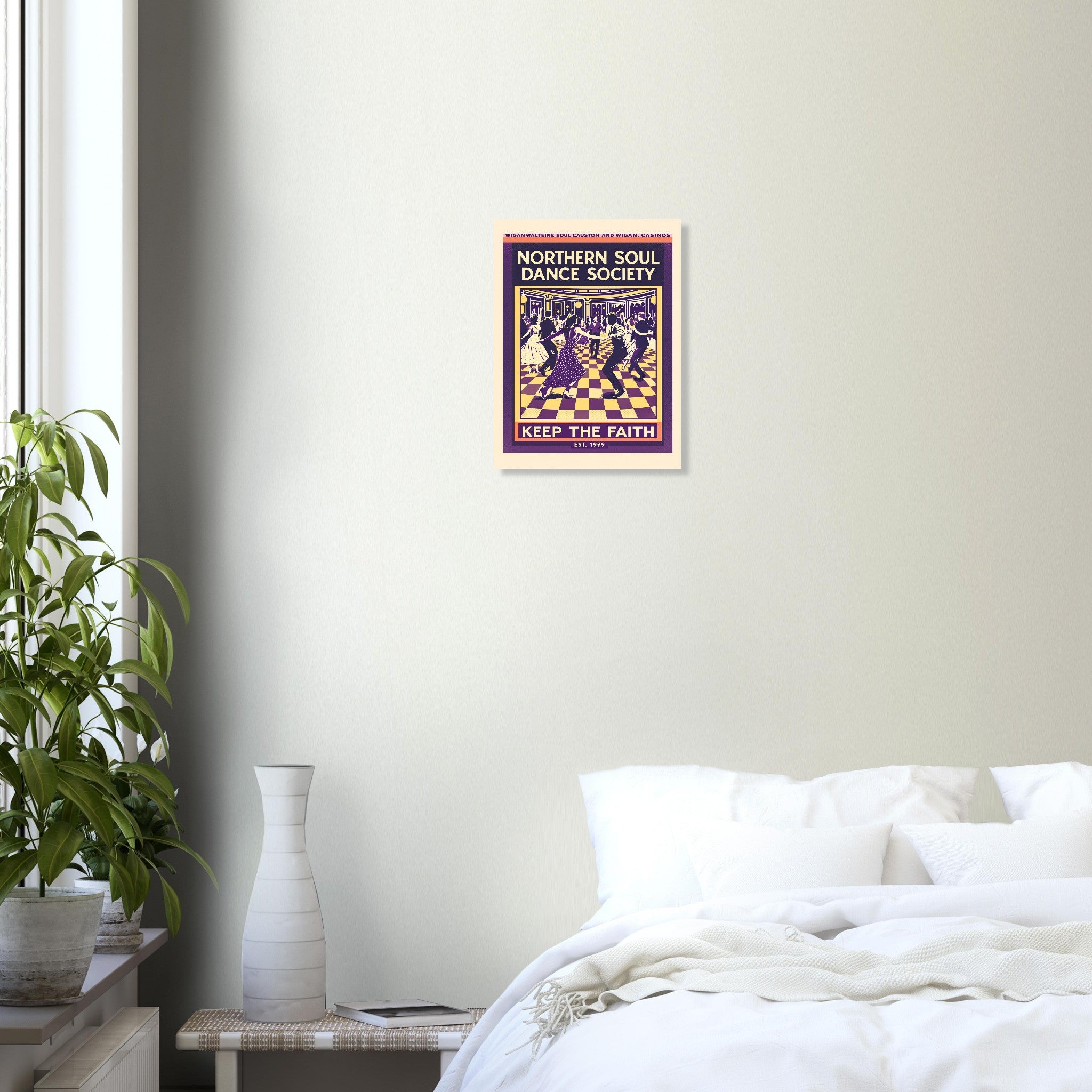 Northern Soul Vintage Travel Poster Art Print — detail view | Wild Thread Co