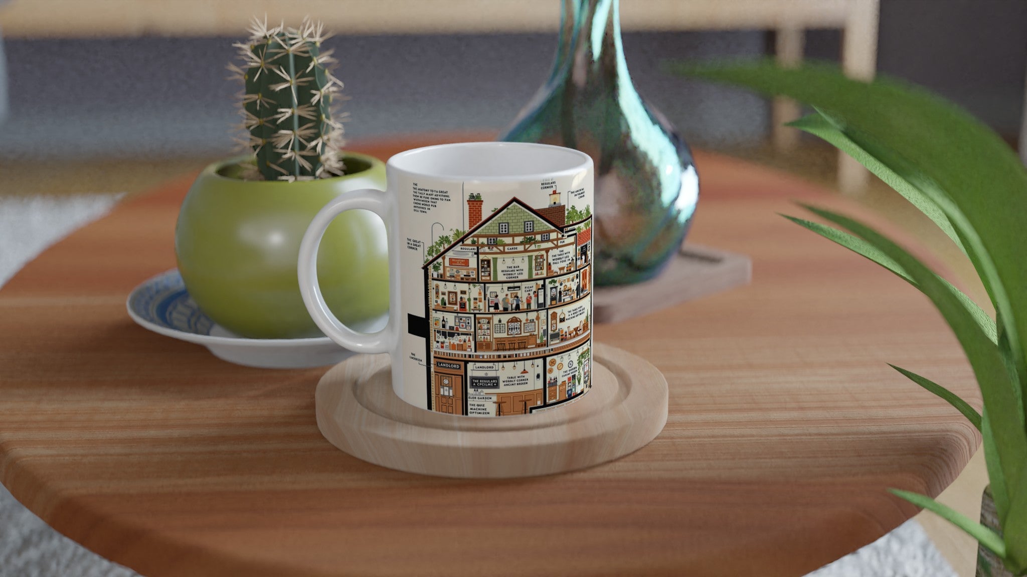 Pub Anatomy Diagram Mug — detail view | Wild Thread Co