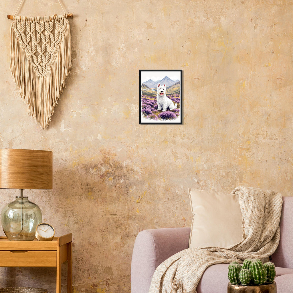 Westie Highland Framed Art Print — detail view | Wild Thread Co