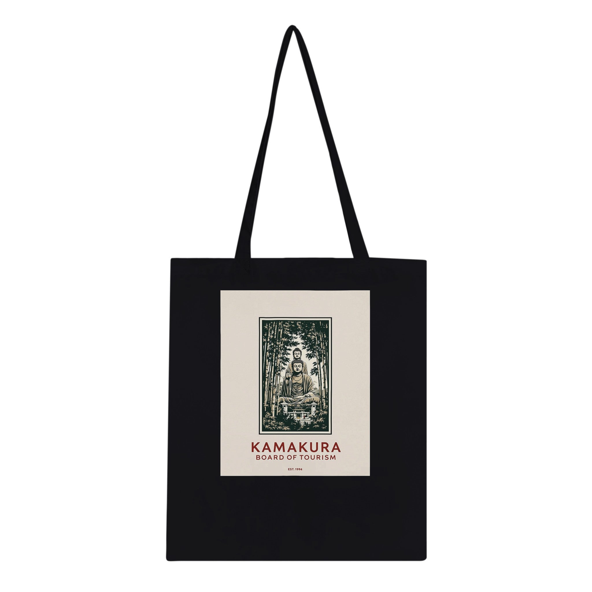 Kamakura Vintage Travel Poster Tote Bag — detail view | Wild Thread Co