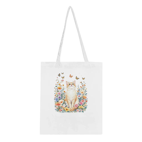 Cat In Flowers Tote Bag Cotton Shopper UK — Tote Bag | Wild Thread Co UK