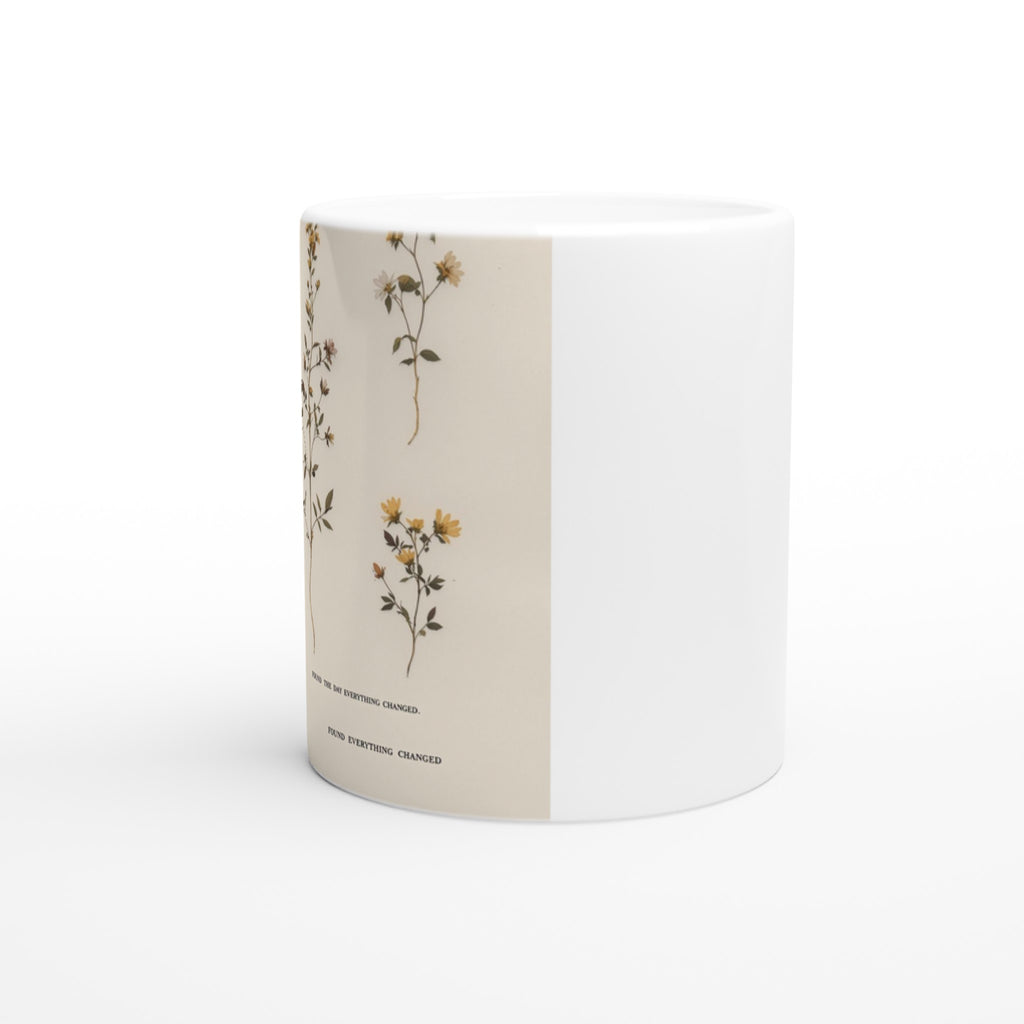 Victorian Pressed Wildflower Botanical Gift Mug Coffee Tea Ceramic 11oz UK Gift Mug — detail view | Wild Thread Co