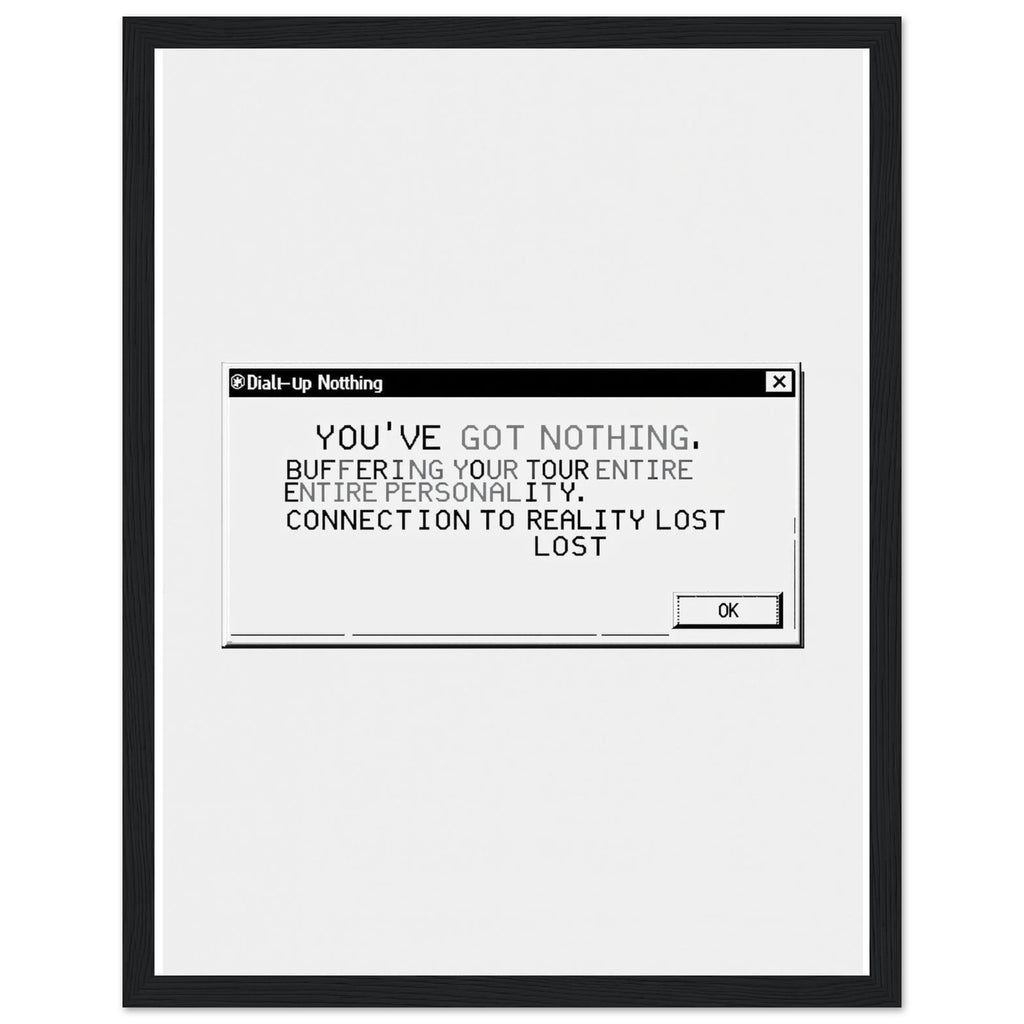 Y2k Dial Up Internet Rage Framed Print Wall Art Ready to Hang UK — Framed Art Print | Wild Thread Co UK