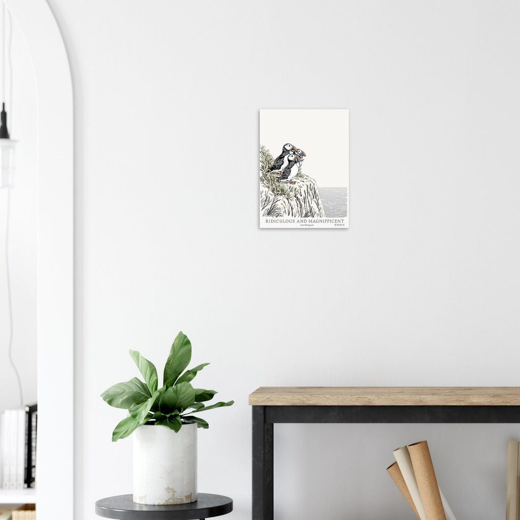 Puffin Colony A1 Art Print Art Print — detail view | Wild Thread Co
