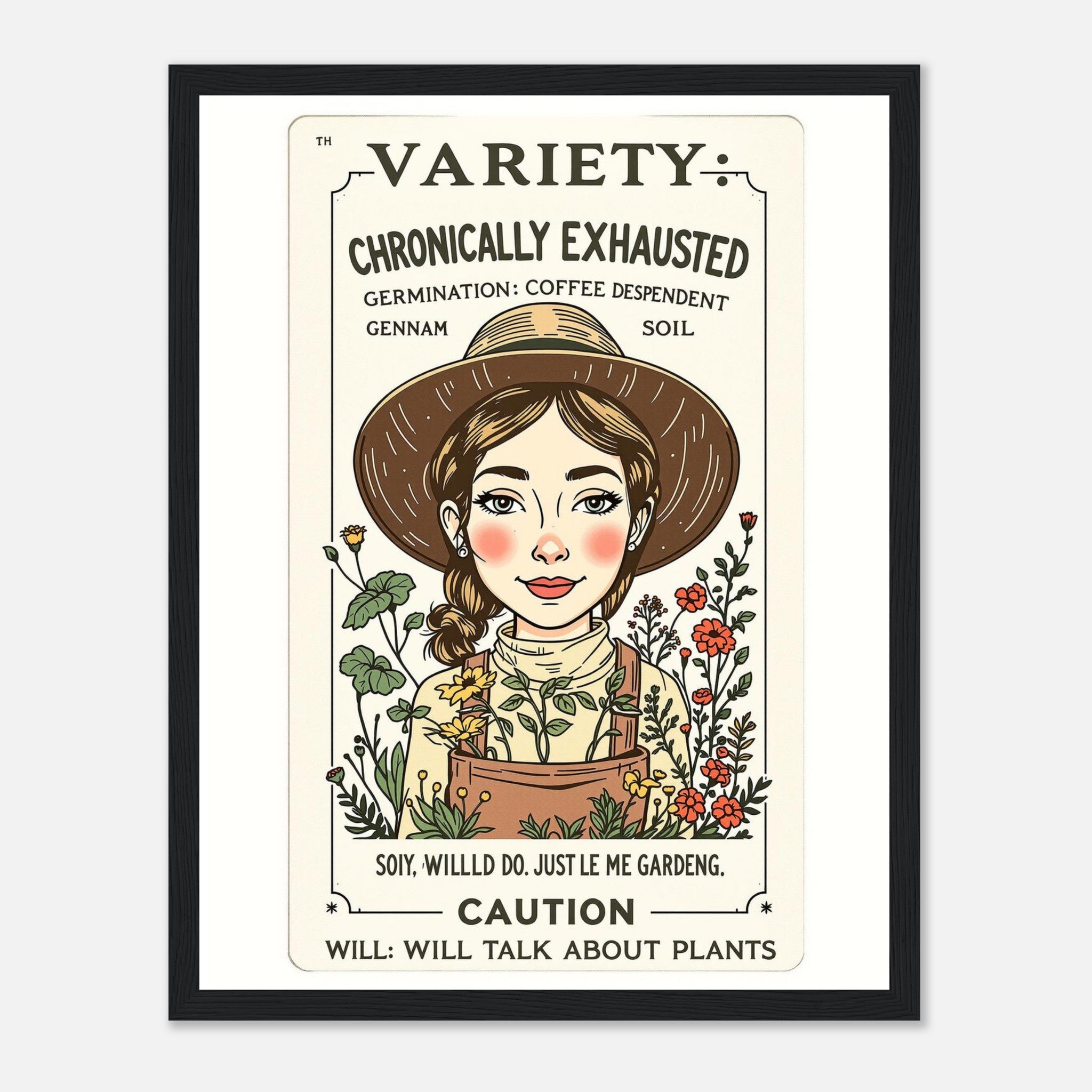 Gardener Framed Print Wall Art Ready to Hang UK Framed Art Print — detail view | Wild Thread Co