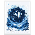 Badger Moonlight Framed Print Wall Art Ready to Hang UK Framed Art Print — detail view | Wild Thread Co