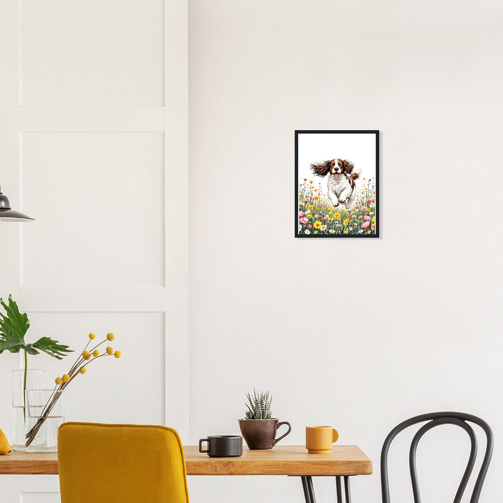 Cocker Spaniel Field Art Framed Print Wall Art Ready to Hang UK Framed Art Print — detail view | Wild Thread Co