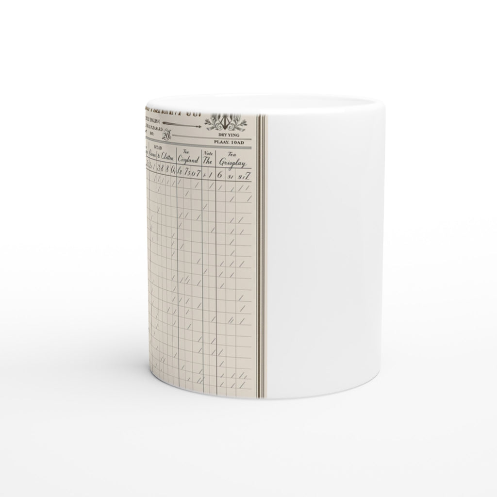 Edwardian Cricket Scorecard Mug Coffee Tea Ceramic 11oz — Mug | Wild Thread Co